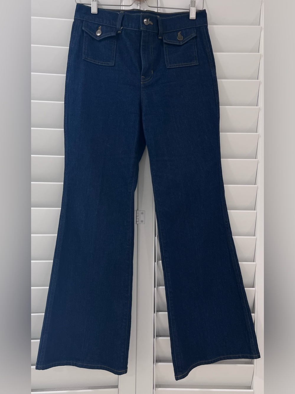J.Crew Vintage Flare Jeans 27P Rinse Wash Flap Pockets
